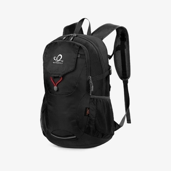 WATERFLY 30L Lightweight Packable Small Backpack Travel Hiking Walking Daypack for Women Men-Black