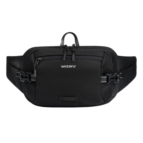 WATERFLY 3L Unisex Anti-Theft RFID Blocking Large Fanny Pack Waist Bag Travel Walking,Black