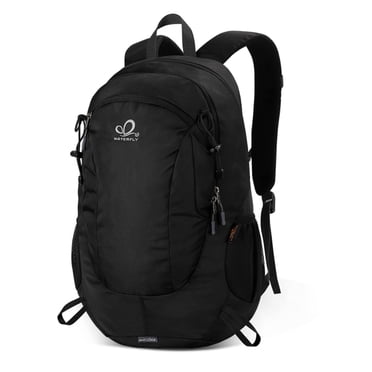 WATERFLY Unisex 30L Small 600D Durable Hiking Travel Nylon Backpacks Daypack,Black