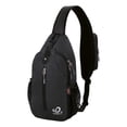 thumbnail image 1 of WATERFLY Unisex Hiking Travel Nylon Sling Bag Cross-Body Shoulder Chest Bag,Black, 1 of 8