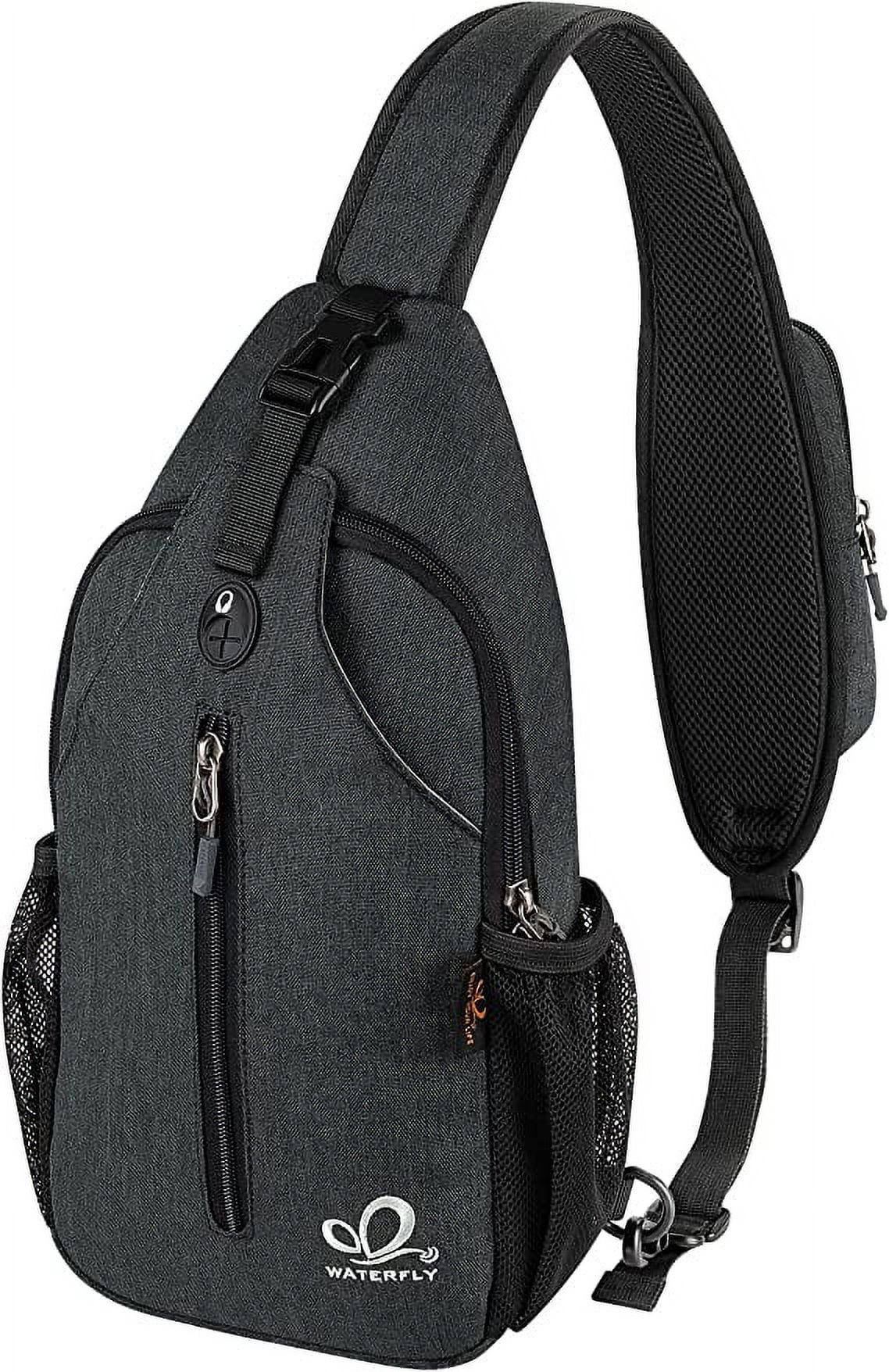 WATERFLY Crossbody Sling Backpack Sling Bag Travel Hiking Chest Bag Daypack