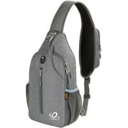 WATERFLY Crossbody Sling Backpack: Unisex Adult One Size Travel Hiking Daypack - Grey