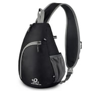 WATERFLY Crossbody Sling Bag: Unisex Adult One Size Water-Resistant Daypack - Black