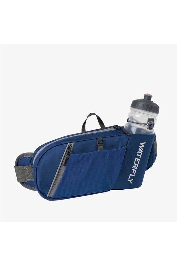 Unisex with Bottle Holder Running Walking Hiking Nylon Fanny Pack Waist Bag,,Blue