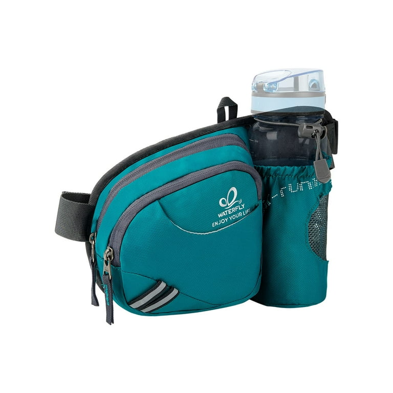 WATERFLY Hiking Waist Bag Fanny Pack with Water Bottle Holder for Running Dog Walking Men Women Bottle Not Included Walmart