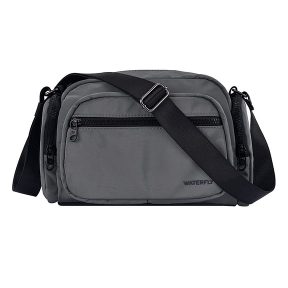 WATERFLY Unisex Large Capacity Multiple Pockets Travel Cross-Body Shoulder Bag,Gray