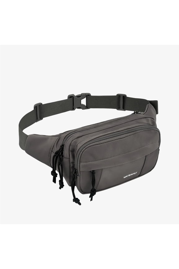 Unisex Large Capacity Running Walking Travel Nylon Fanny Pack Waist Bag,Gray