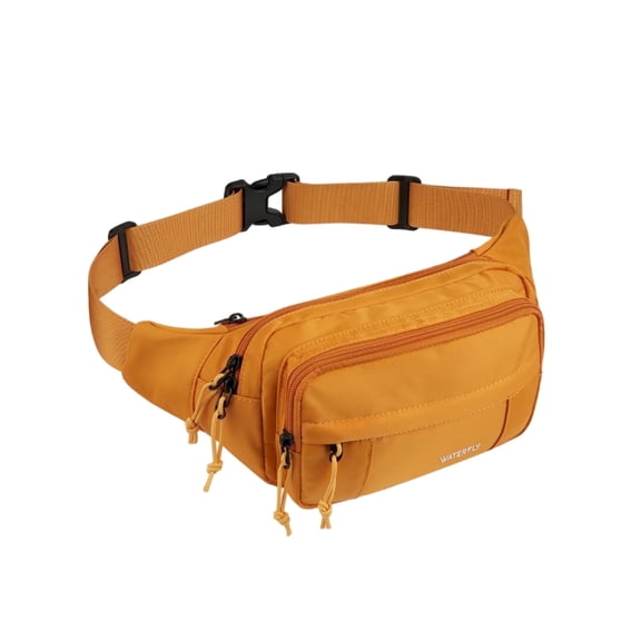 WATERFLY Unisex Large Capacity Running Walking Travel Nylon Fanny Pack Waist Bag,Yellow
