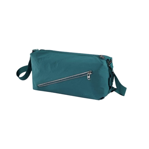 WATERFLY Unisex Large Capacity Travel Hiking Nylon Cross-Body Shoulder Bag,Peacock Blue