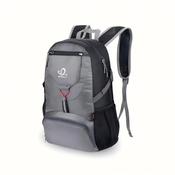 WATERFLY Unisex 20L Small Foldable Packable Travel Hiking Backpacks Daypack,Black Gray