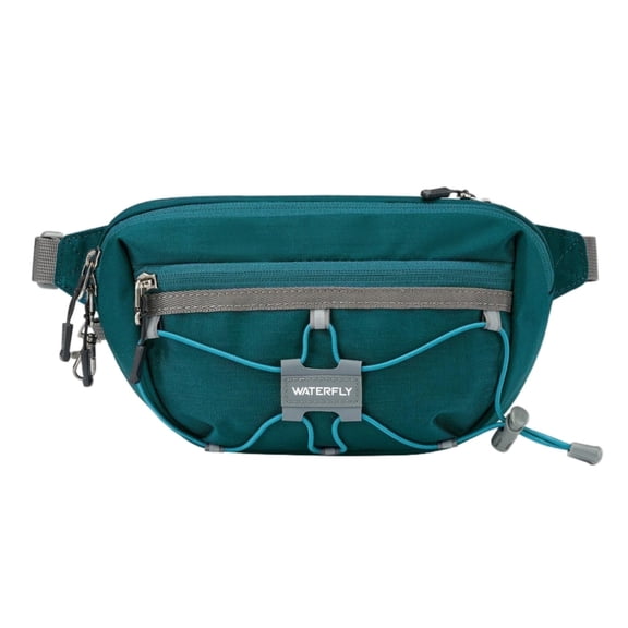 WATERFLY Unisex Anti Theft RFID Blocking Hiking Running Nylon Fanny Pack Waist Bag,Blue