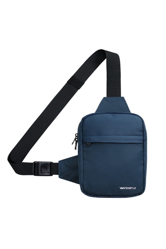 Unisex Small Dual Pocket Travel Hiking Nylon Cross-Body Shoulder Bag,Dark Blue