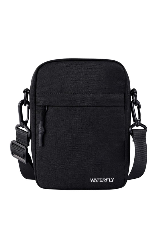 Unisex Small Hiking Travel Walking Nylon Cross-Body Shoulder Bag,Black