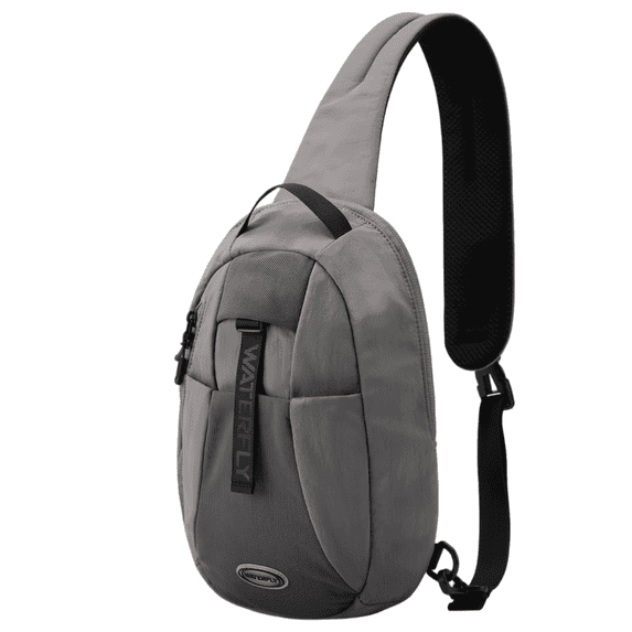 WATERFLY Unisex RFID Blocking Anti Theft Travel Sling Cross-Body Shoulder Chest Bag,Gray