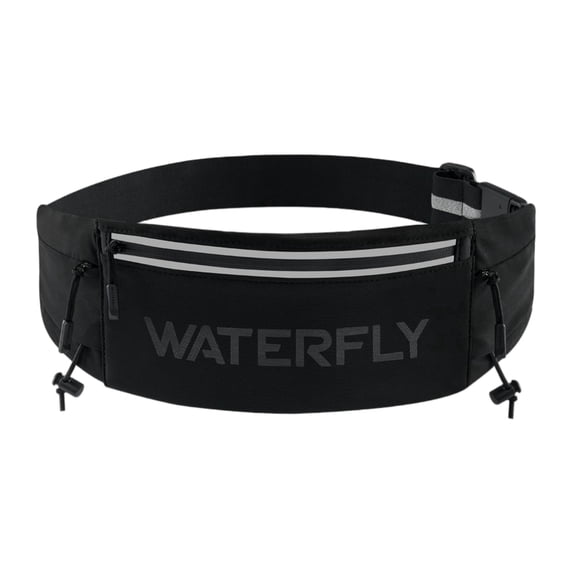 WATERFLY Unisex Adjustable Sports Jogging Fitness Nylon Running Waist Belt Elastic Band,Black