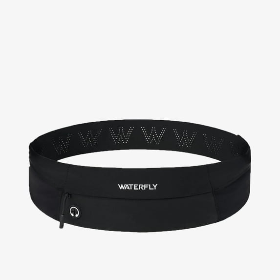 WATERFLY Unisex Adjustable Hiking Jogging Fitness Nylon Running Waist Belt,Black