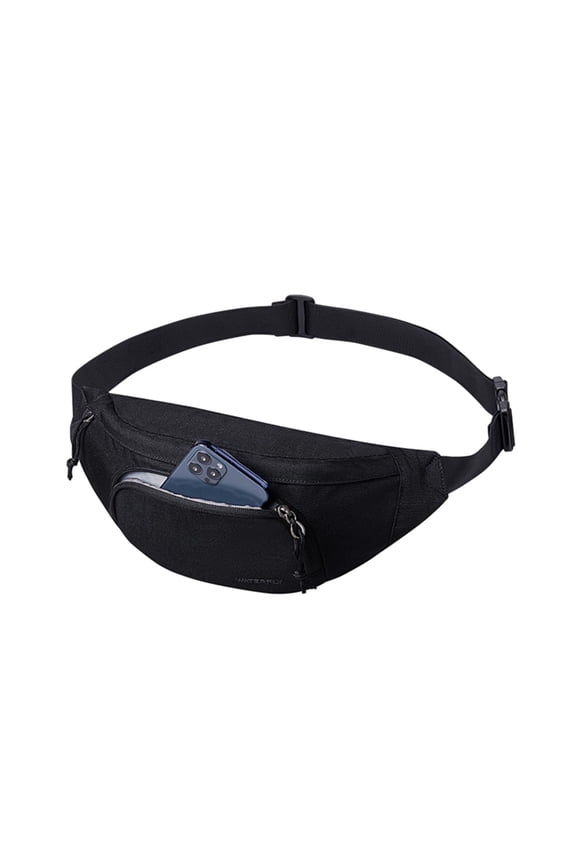 Unisex Fashion Slim Running Hiking Nylon Fanny Pack Waist Bag,Black