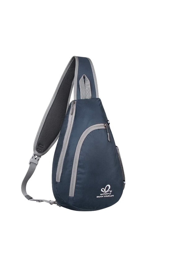 Unisex Small Travel Hiking Walking Nylon Sling Cross-Body Shoulder Chest Bag,Blue