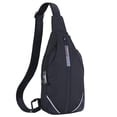thumbnail image 1 of WATERFLY Unisex Anti Theft Travel Hiking Walking Sling Cross-Body Shoulder Chest Bag,Black, 1 of 7