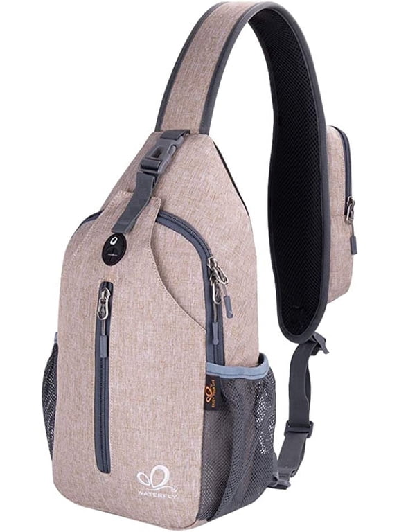 Unisex 6L Hiking Walking Nylon Sling Bag Cross-Body Shoulder Chest Bag,Khaki
