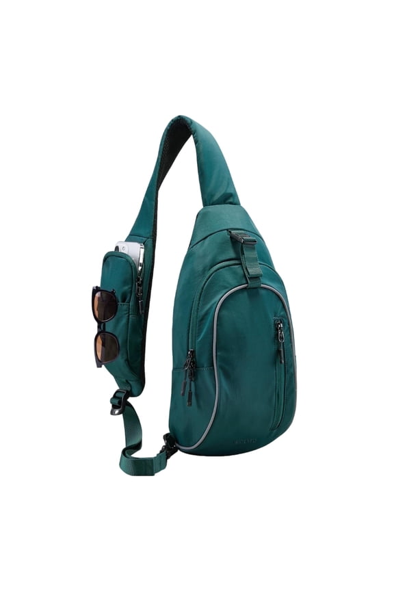 Unisex Lightweight Travel Hiking Nylon Cross-Body Shoulder Chest Bag,Green