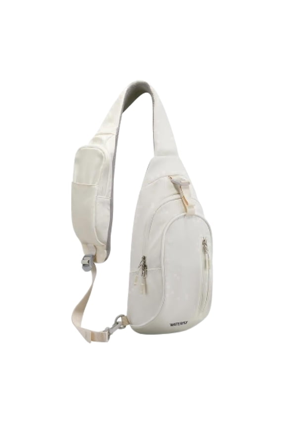 Unisex Lightweight Travel Hiking Nylon Cross-Body Shoulder Chest Bag,White