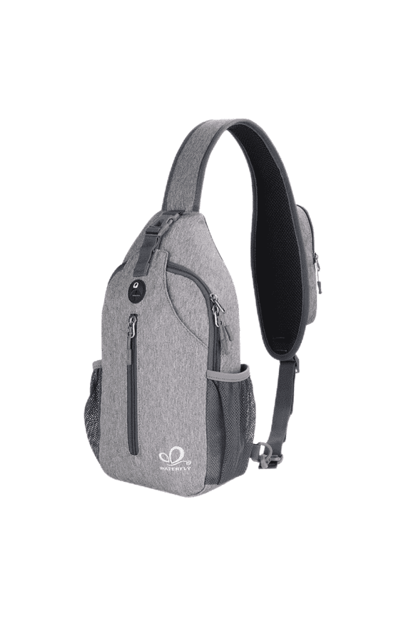 Unisex Hiking Travel Nylon Sling Bag Cross-Body Shoulder Chest Bag,Light Gray