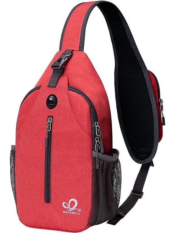 Unisex 6L Hiking Walking Nylon Sling Bag Cross-Body Shoulder Chest Bag,Red