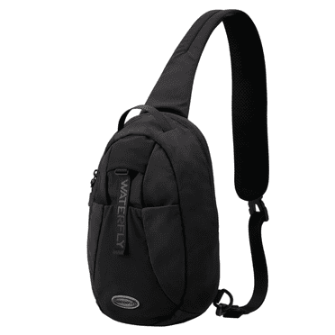 WATERFLY Unisex RFID Blocking Anti Theft Travel Sling Cross-Body Shoulder Chest Bag,Black