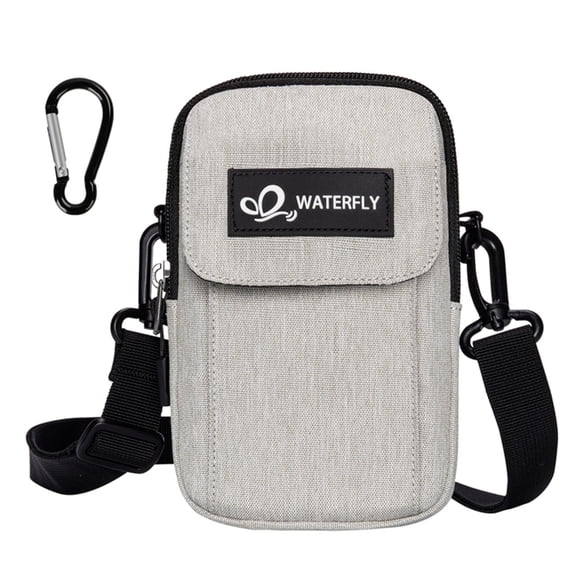 WATERFLY Unisex Small Lightweight Travel Hiking Nylon Cross-Body Shoulder Bag,Beige