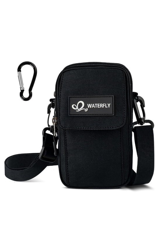 Unisex Small Lightweight Travel Hiking Nylon Cross-Body Shoulder Bag,Black