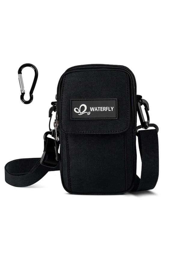 Unisex Small Lightweight Travel Hiking Nylon Cross-Body Shoulder Bag,Black