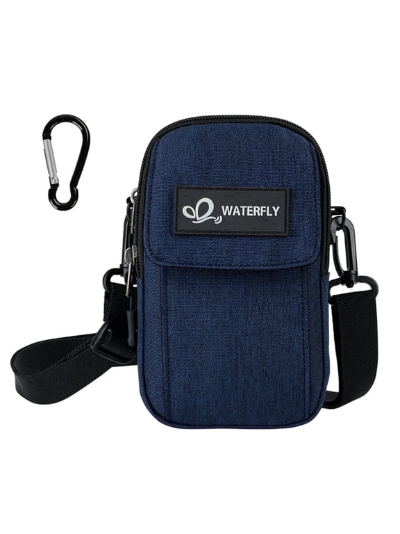 Unisex Small Lightweight Hiking Walking Nylon Cross-Body Shoulder Bag,Dark Blue