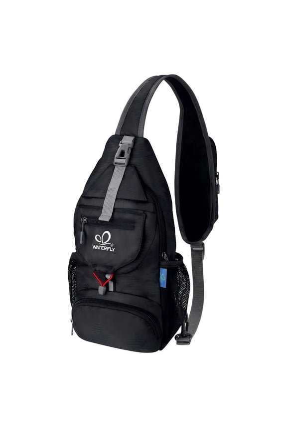 Unisex Small Packable Hiking Travel Sling Bag Cross-Body Shoulder Chest Bag,Black