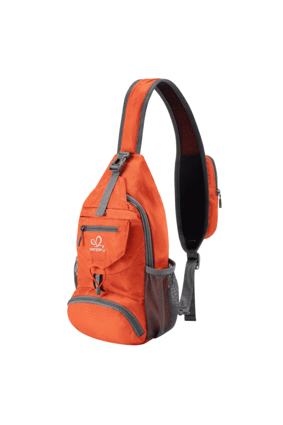 Unisex Small Packable Hiking Travel Sling Cross-Body Shoulder Chest Bag,Orange