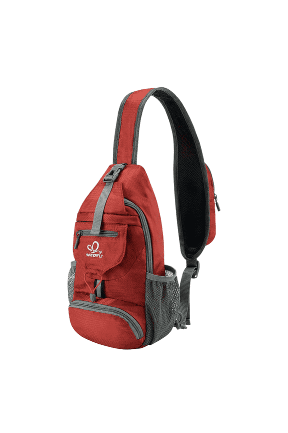 Unisex Small Packable Hiking Travel Sling Bag Cross-Body Shoulder Chest Bag,Red