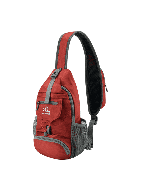 Unisex Small Packable Hiking Walking Sling Bag Cross-Body Shoulder Chest Bag,Red