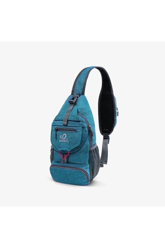 Unisex Small Packable Hiking Travel Sling Cross-Body Shoulder Chest Bag,Teal Blue