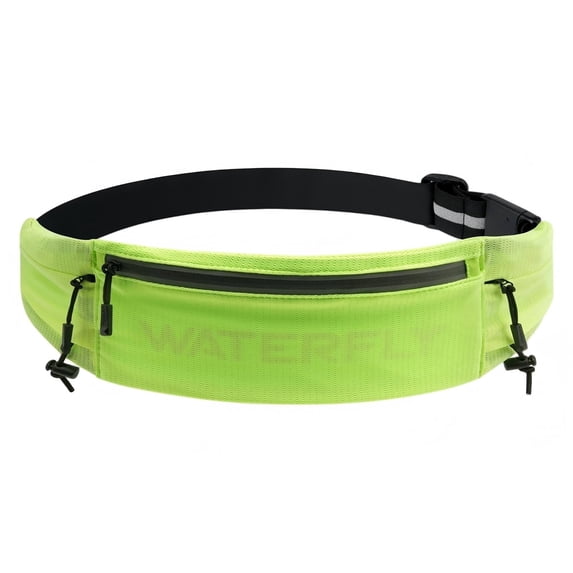 WATERFLY Unisex Adjustable Sports Jogging Fitness Nylon Running Waist Belt Elastic Band,Fluorescent Green