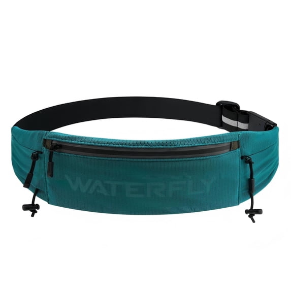 WATERFLY Unisex Adjustable Sports Jogging Fitness Nylon Running Waist Belt Elastic Band,Green
