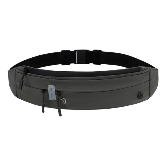 WATERFLY Unisex Adjustable Non-Slip Jogging Exercise Fitness Nylon Running Waist Belt,Charcoal Gray
