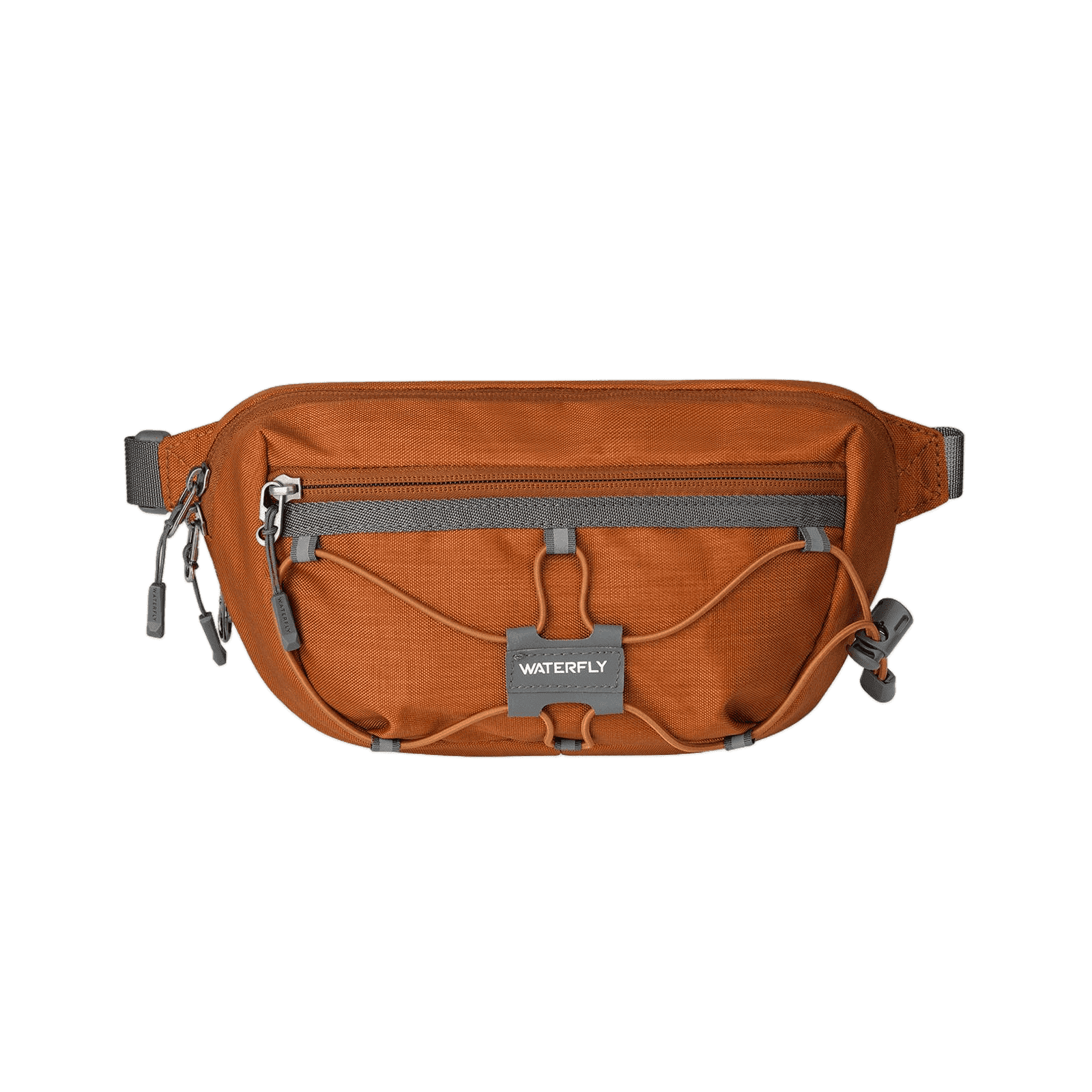 WATERFLY Unisex Anti Theft RFID Blocking Hiking Running Nylon Fanny Pack Waist Bag,Brown