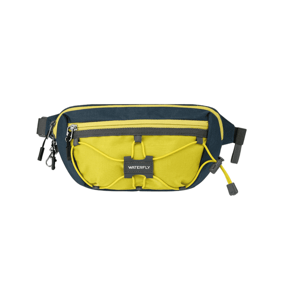 WATERFLY Unisex Anti Theft RFID Blocking Hiking Running Nylon Fanny Pack Waist Bag,Yellow Blue