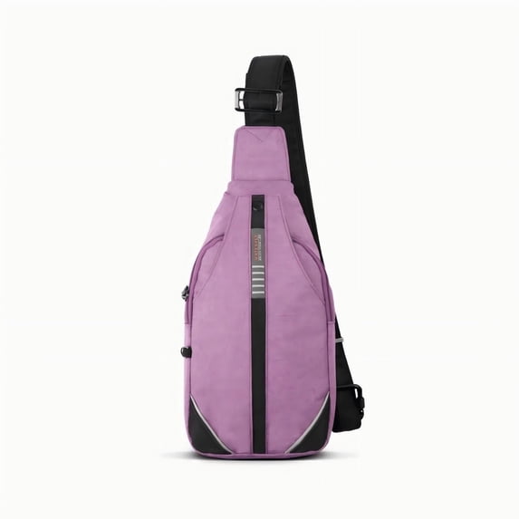 WATERFLY Unisex Anti Theft Travel Hiking Walking Sling Cross-Body Shoulder Chest Bag,Purple