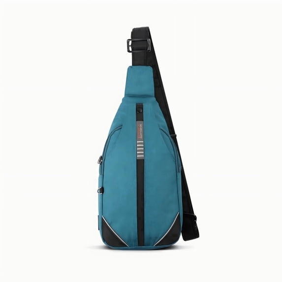 WATERFLY Unisex Anti Theft Travel Hiking Walking Sling CrossBody Shoulder Chest Bag,Teal Blue