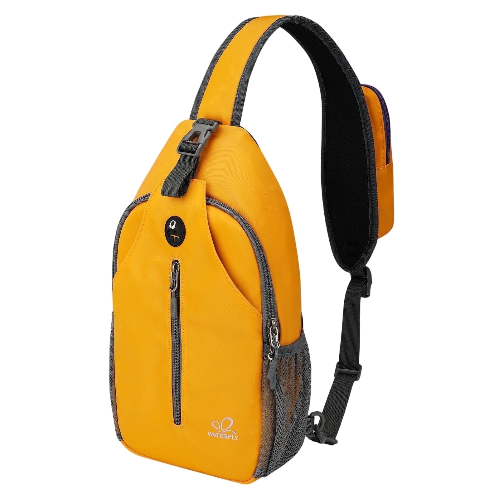 WATERFLY Unisex Hiking Travel Nylon Sling Bag Cross-Body Shoulder Chest Bag,Bright Yellow