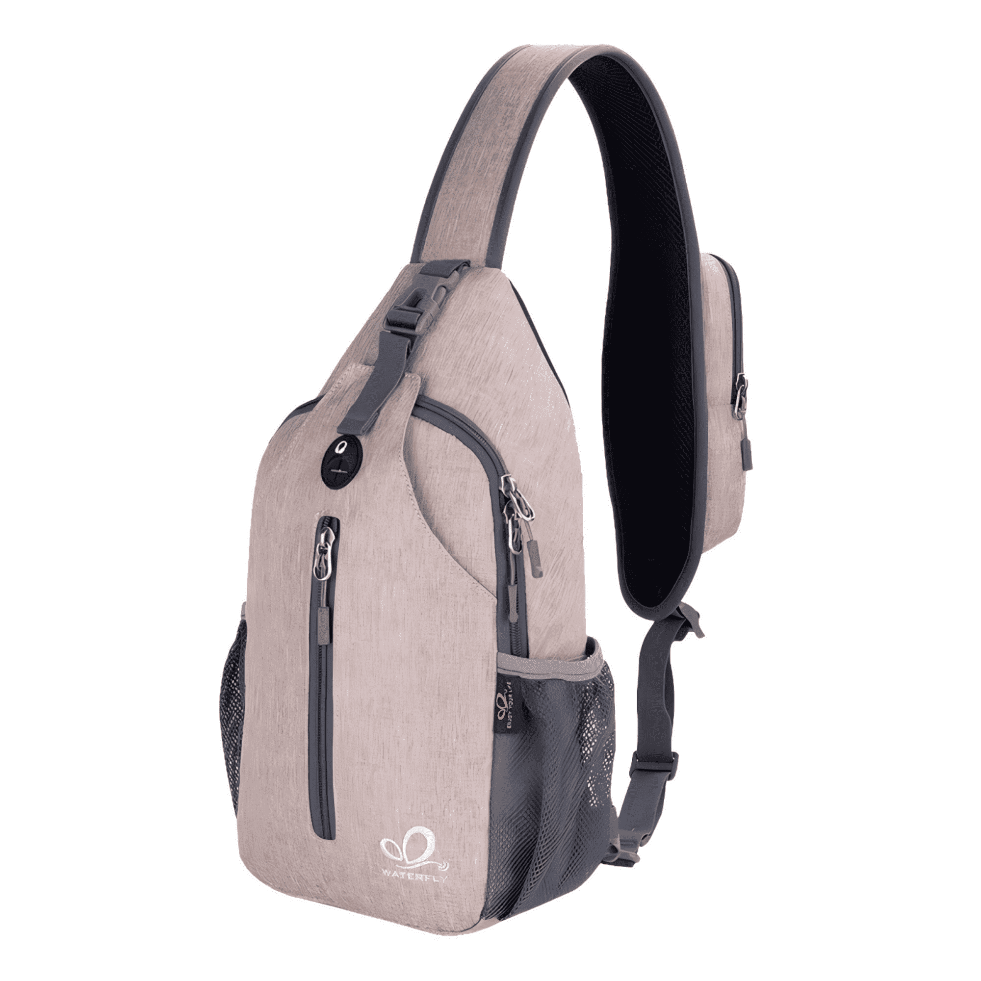 WATERFLY Unisex Hiking Travel Nylon Sling Bag Cross-Body Shoulder Chest Bag,Khaki