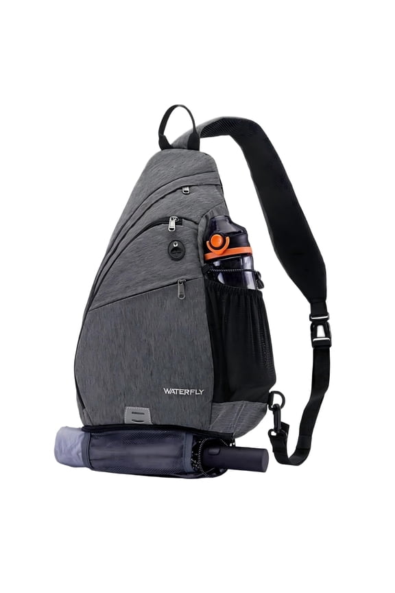 Unisex Large Capacity Nylon Sling Cross-Body Shoulder Chest Bag,Gray