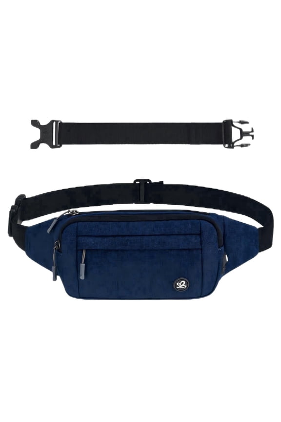 Unisex Lightweight Running Hiking Jogging Nylon Fanny Pack Waist Bag-Dark Blue