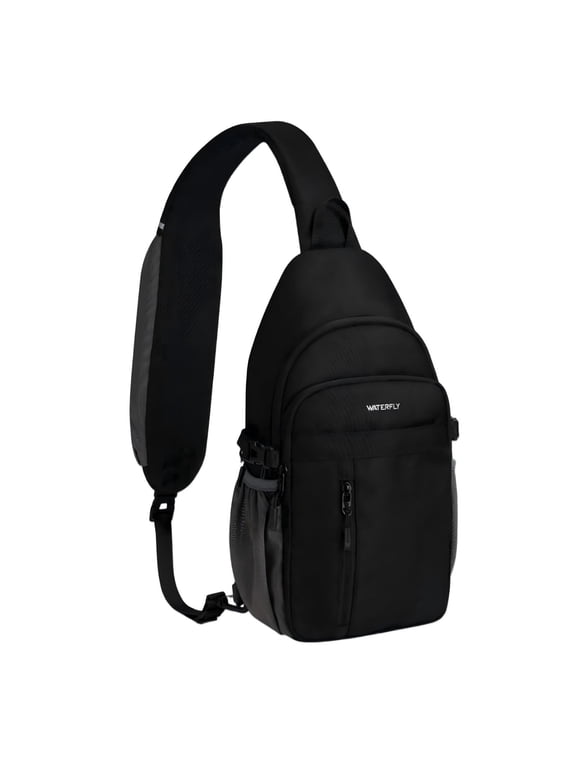 Unisex RFID Blocking Anti-Theft Multiple Pockets Travel Sling Cross-Body Shoulder Chest Bag,Black